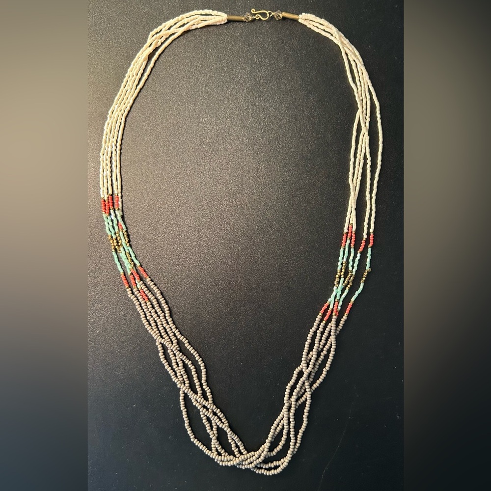 Long Beaded Statement Necklace